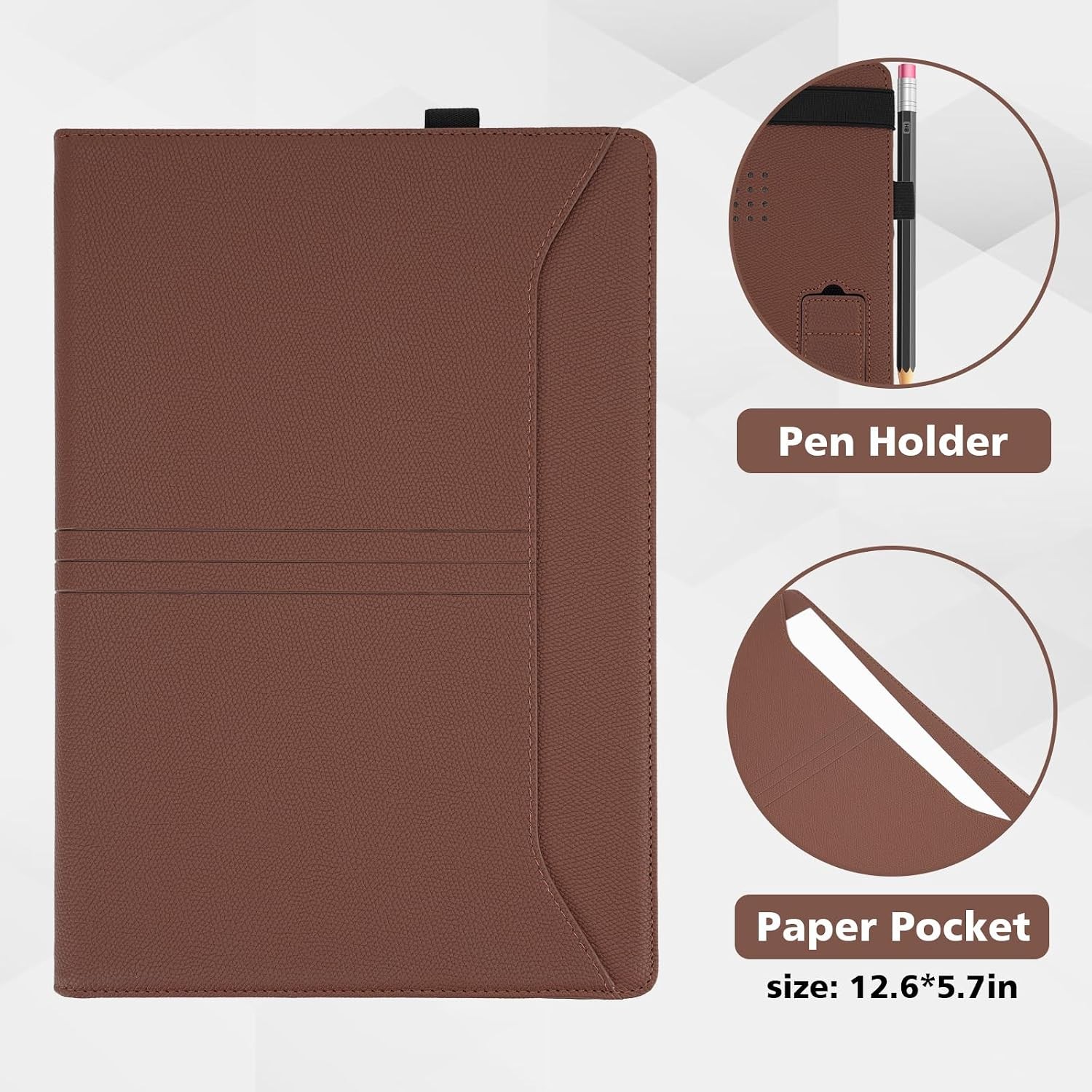 PU Leather MacBook Pro 13 Inch Case 2016-2025 with Stand & Vents, Brown, M2 A2