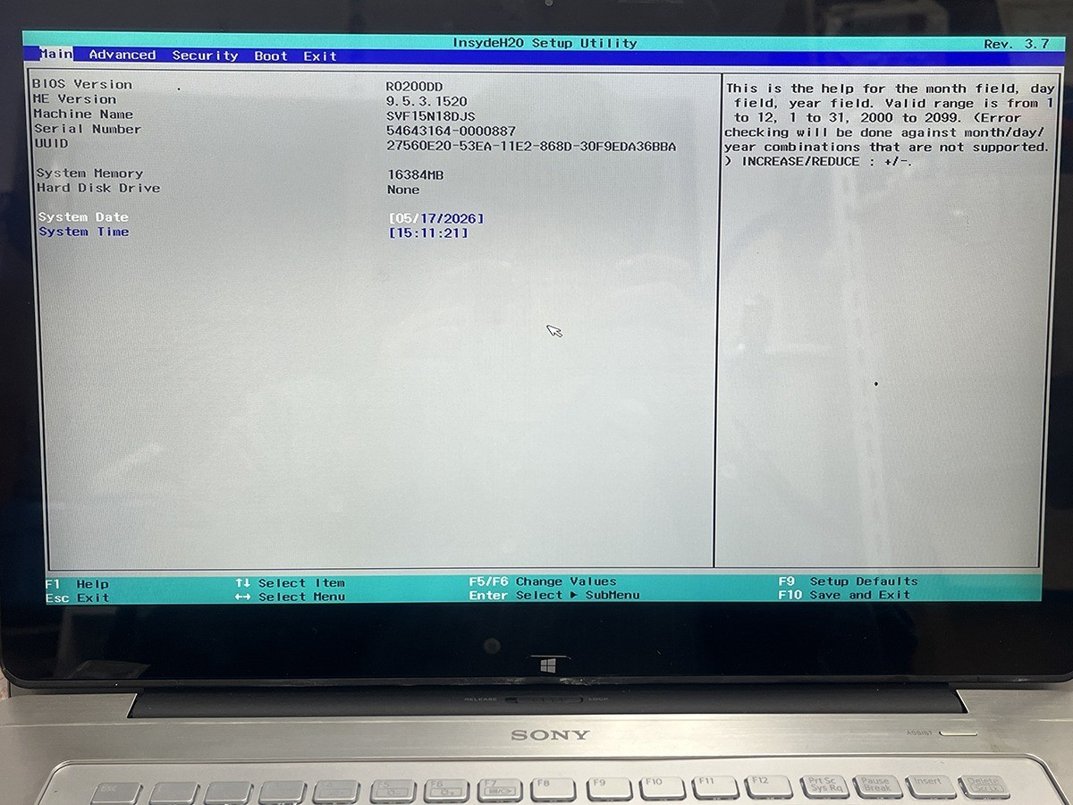 Sony VAIO Fit 15A SVF15N18DJS i7-4500U 16GB No HDD BIOS OK As-Is Junk
