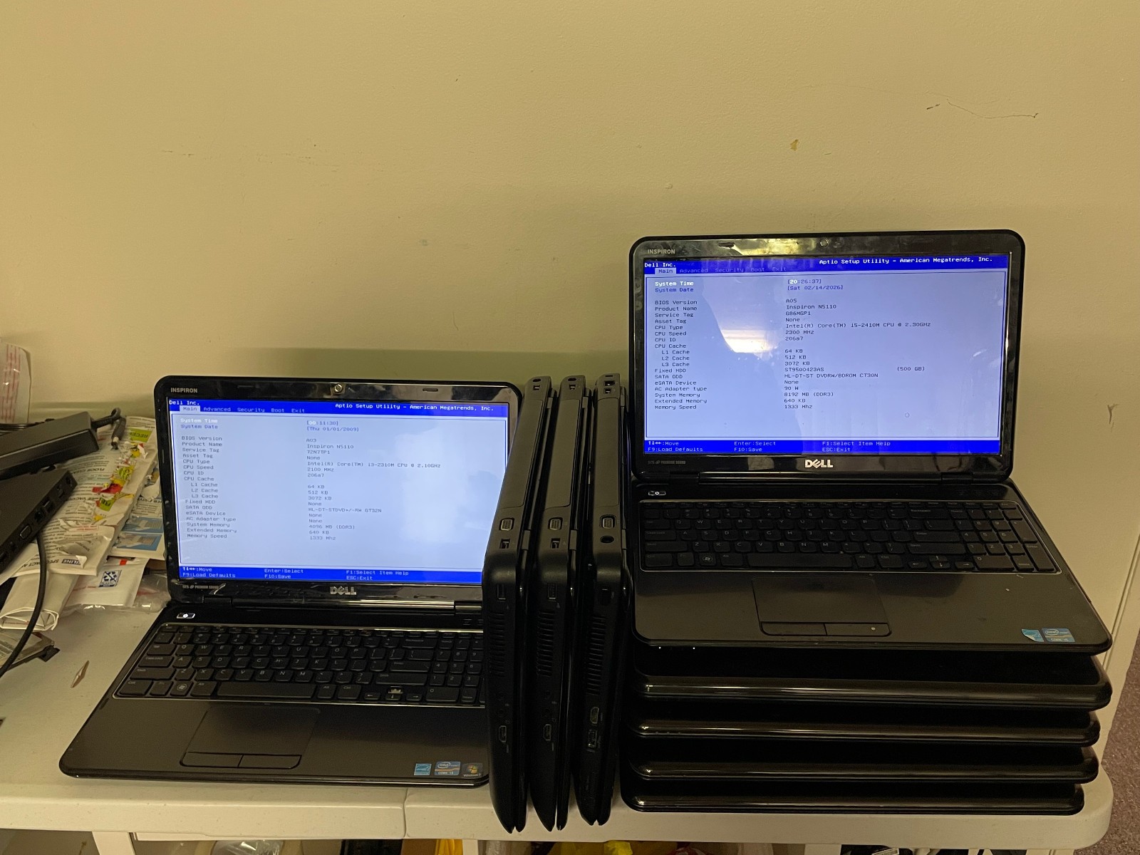 Mixed Lot of 9 Dell Inspiron N5010 & N5110 Laptop Intel i3 and higher wholesale