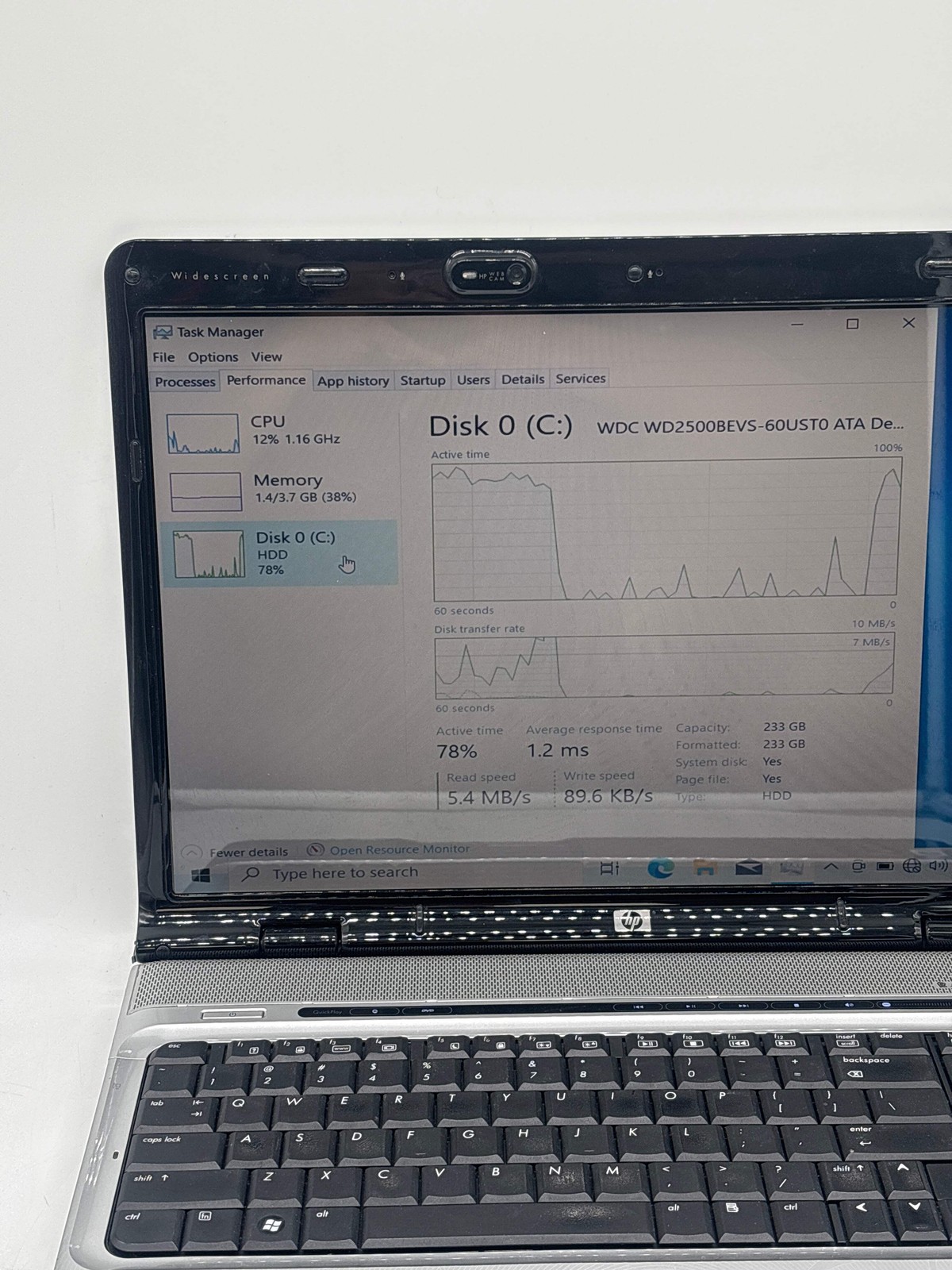 HP Pavilion dv2000 17″ AMD Turion 64 X2 4GB RAM 250GB HDD Black – For Parts
