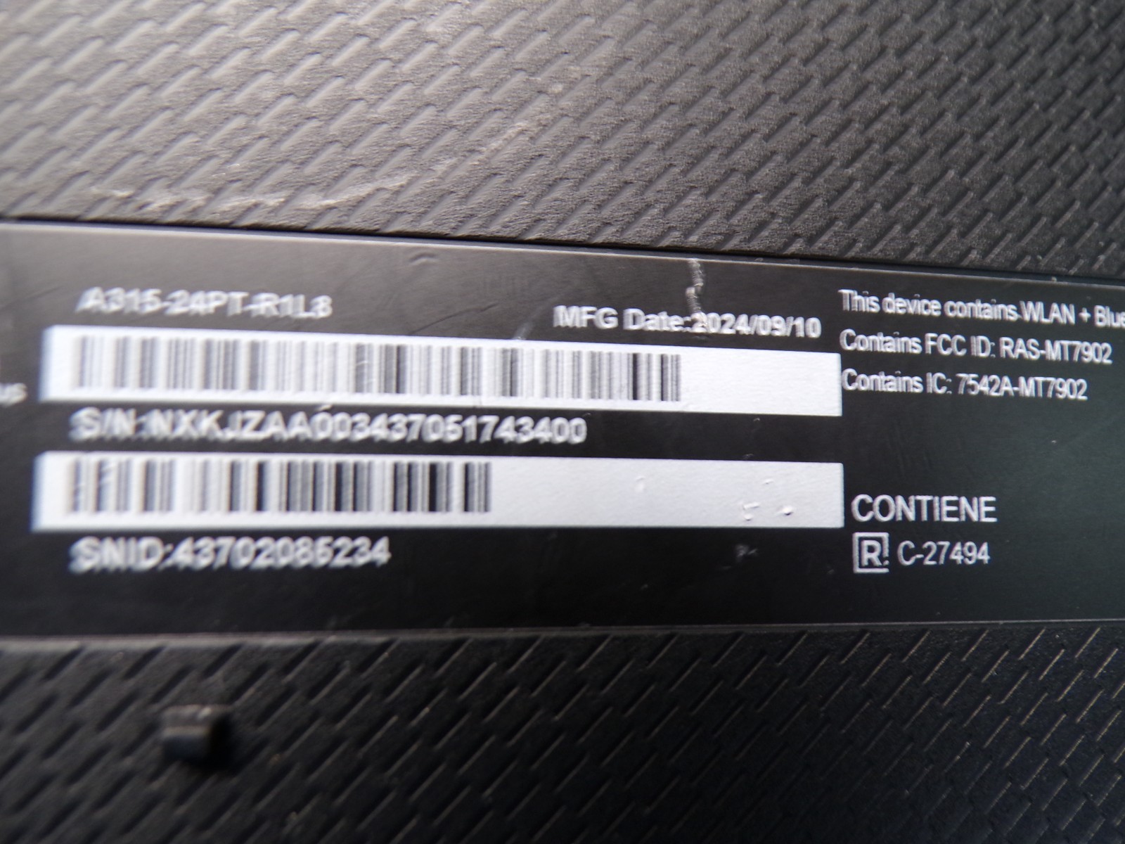 Acer Aspire A315-24PT-R1L8 15.6″ Ryzen 5 7520U 2.8GHz 16GB Laptop #3416