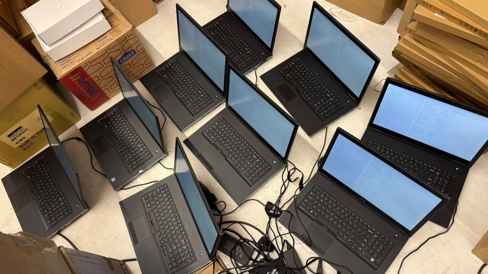 Lot of 9 Dell Precision 7730 17″ Laptop Core i5-8300H 8GB RAM NO SSD Boot Bios