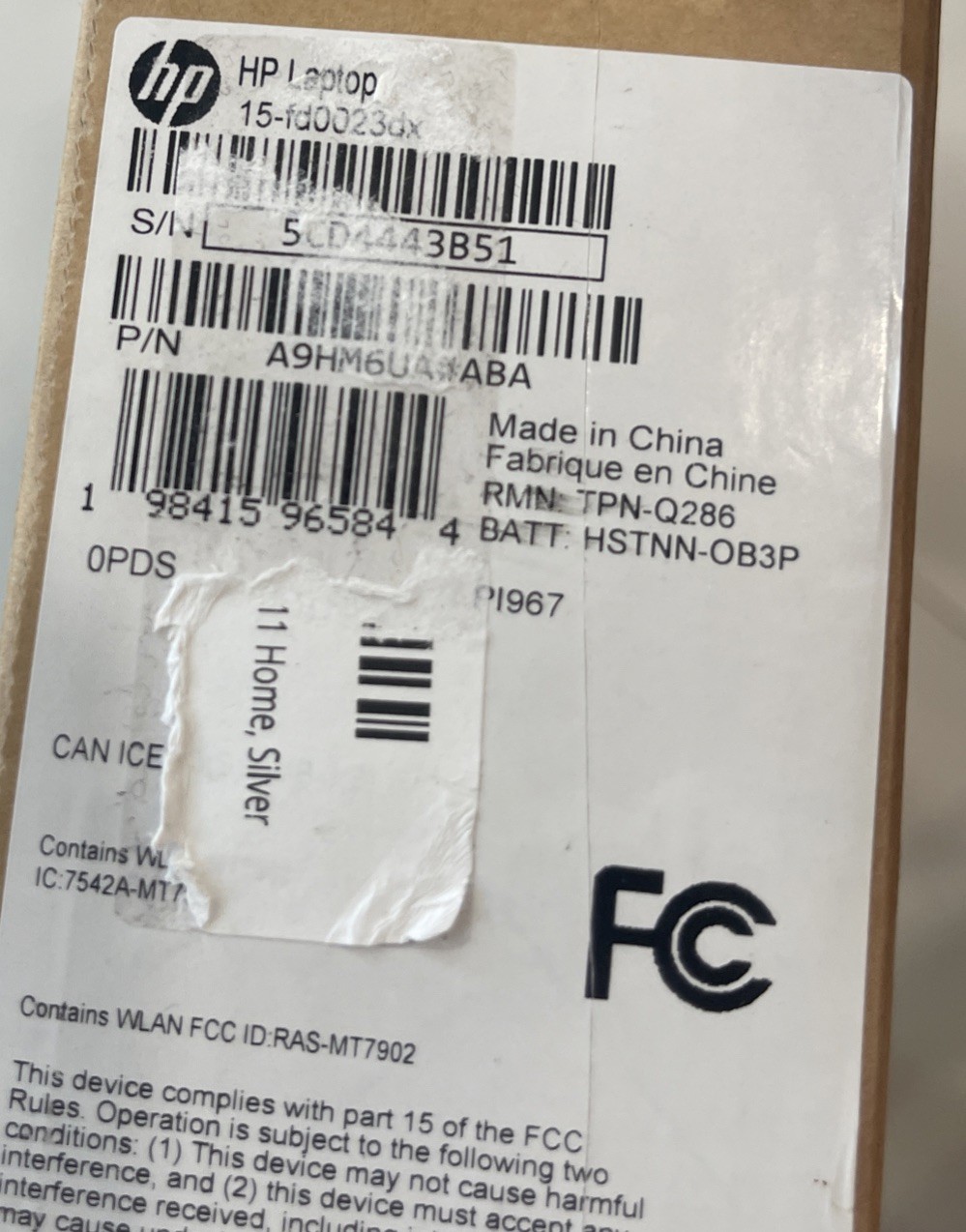 Brand New HP 15.6″ Touch Intel i3-1215U/8GB/256GB SSD Silver Laptop 15-FD0023DX