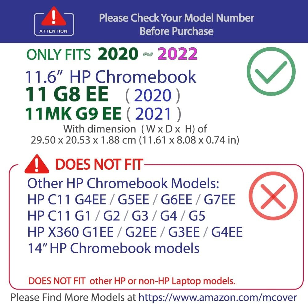Aqua Clip-On Case for 11.6-inch HP Chromebook 11 G8EE / 11MK G9EE Series