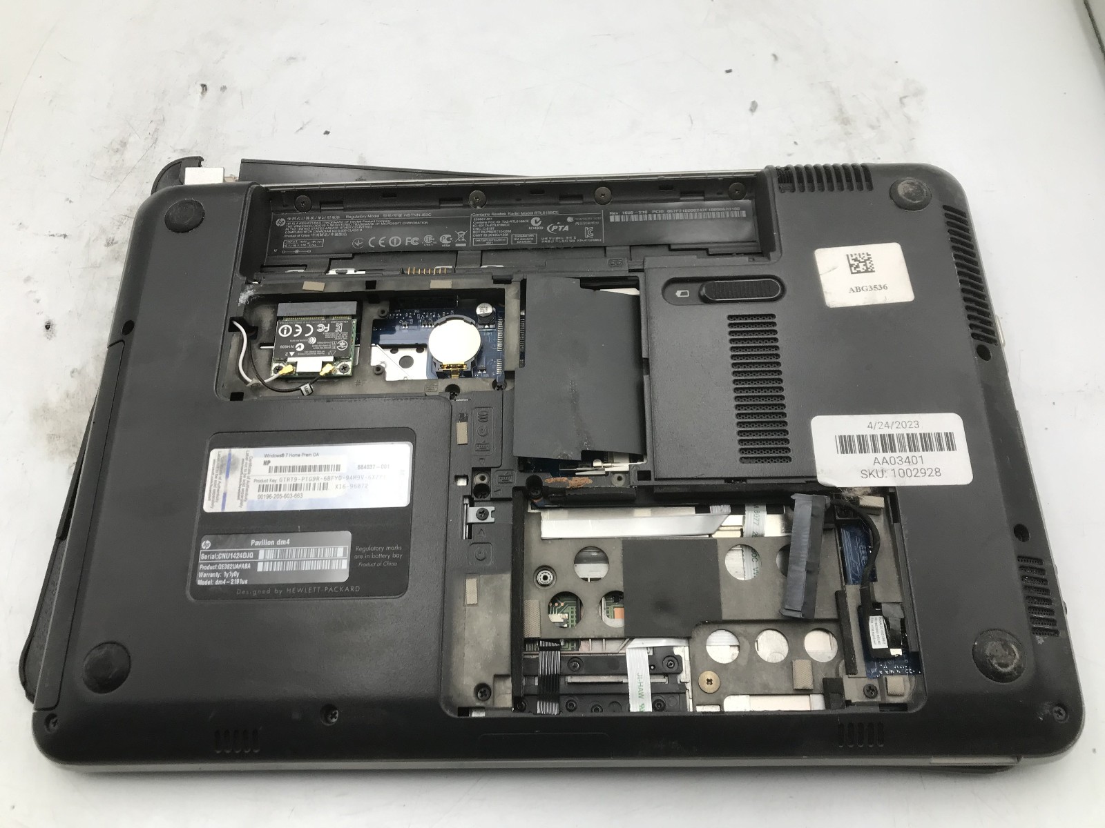 HP PAVILION DM4 2191US – FOR PARTS/REPAIR – INTEL I5 2ND GEN – NO RAM – READ -BB