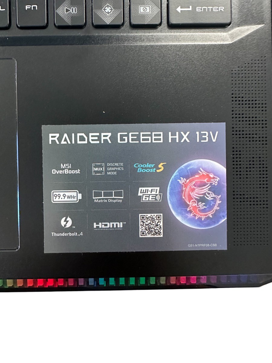 MSI COMPUTER RAIDER GE68 HX 13V (SH3033108)