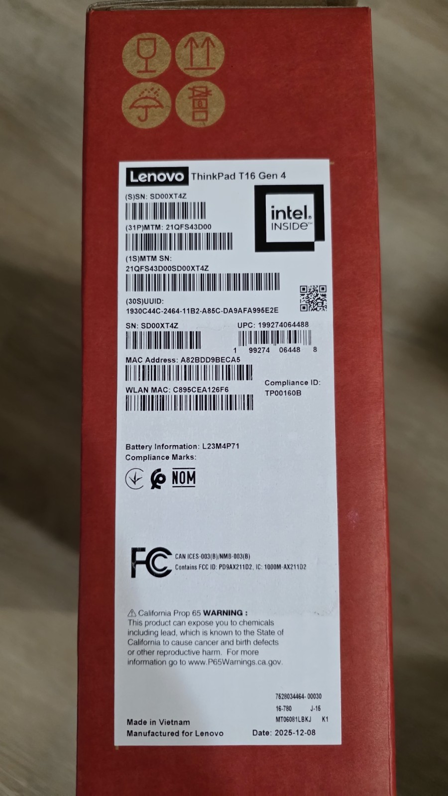 Thinkpad T16 Gen 4 AI Business Laptop 16” FHD+, Intel Ultra 7 255U 32GB/1TB SSD