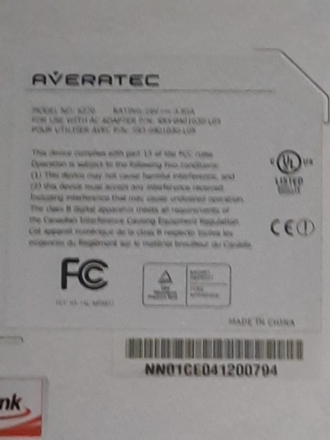 AVERATEC 6240 combination laptop & stand alone DVD player No charger