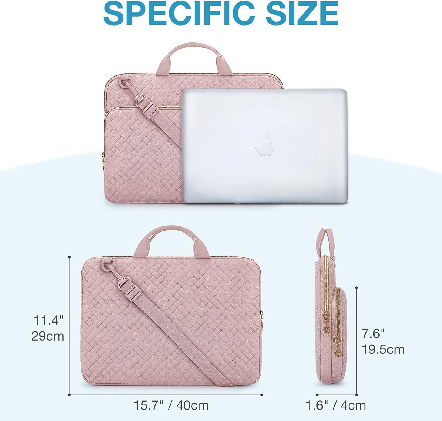 Lightweight 15.6 Inch Laptop Sleeve Bag for MacBook Pro 16″, HP, Dell, Acer, Pin