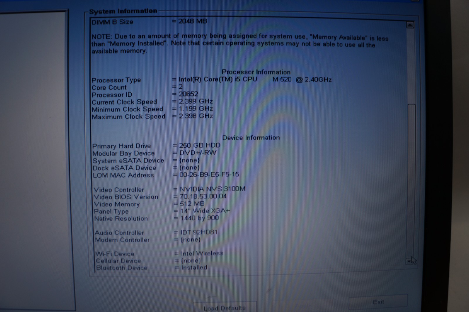 DELL CFGY2 E6410 Latitude Notebook 14″ 4GB Mem 2.4GHz 250GB HD WORKING PoR E112