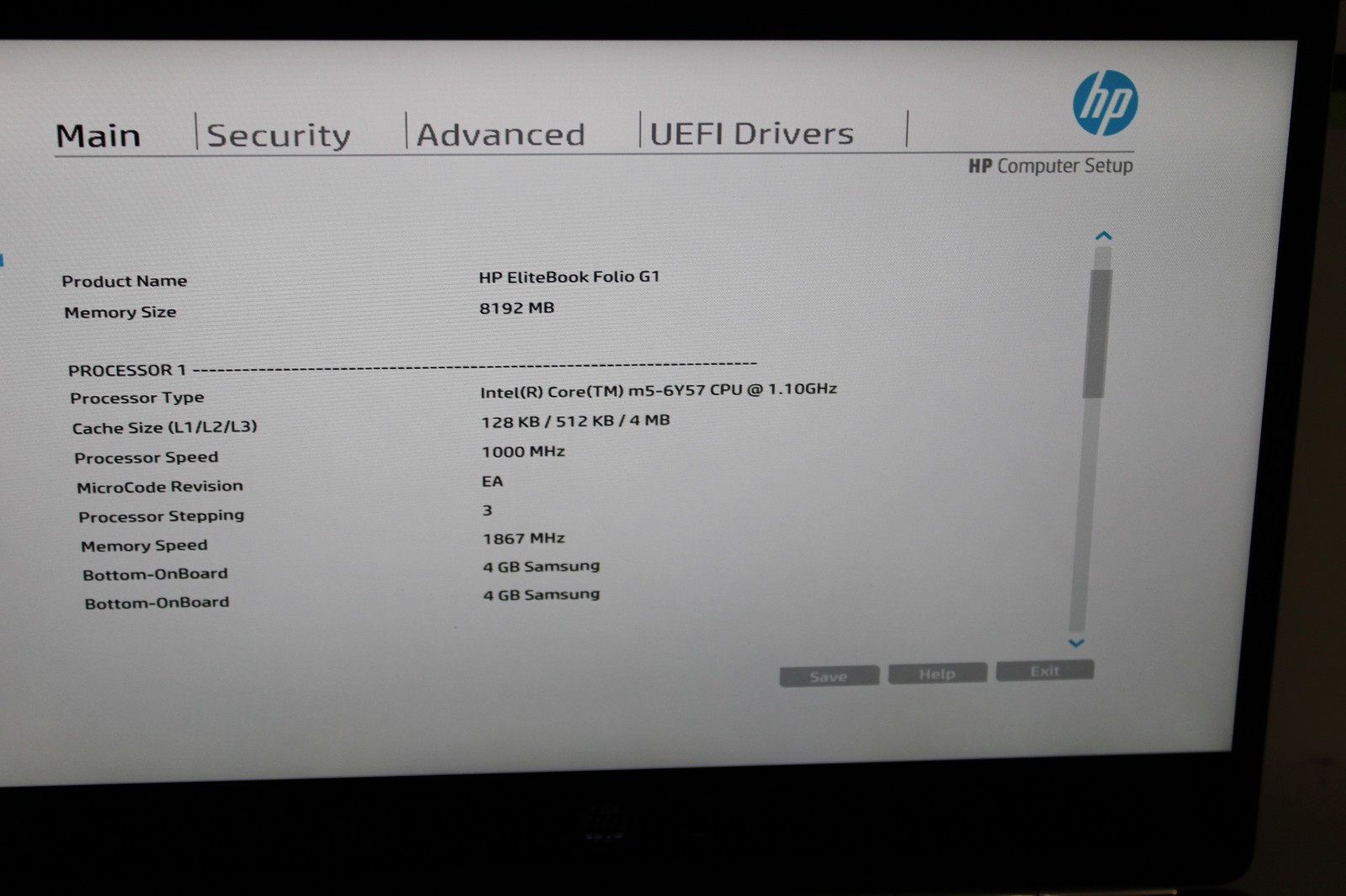 HP EliteBook Folio G1 Touch m5-6Y54 @ 1.1 GHz 8GB RAM No SSD No OS