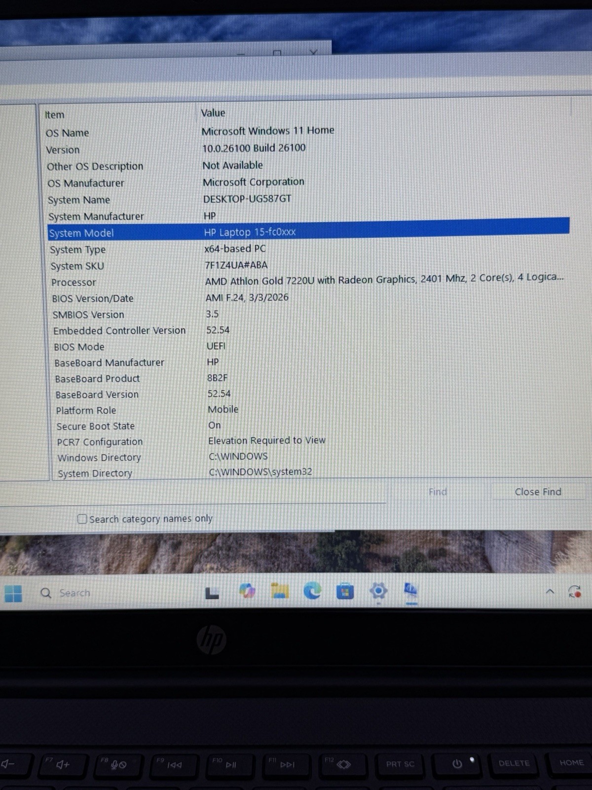 Hp 15-FC0XXX AMD Athlon Gold 7220u 8gb Ram 256gb Storage