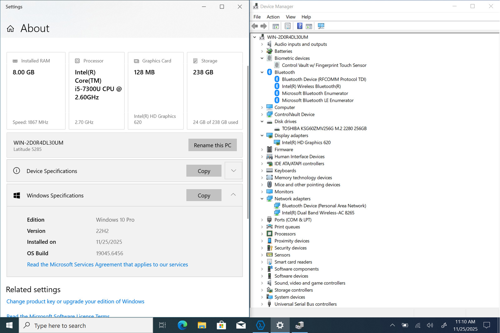 Dell Latitude 5285 2-in-1 12″ FHD+ Touch I5-7300U 256GB 8GB W10P FPR *READ*