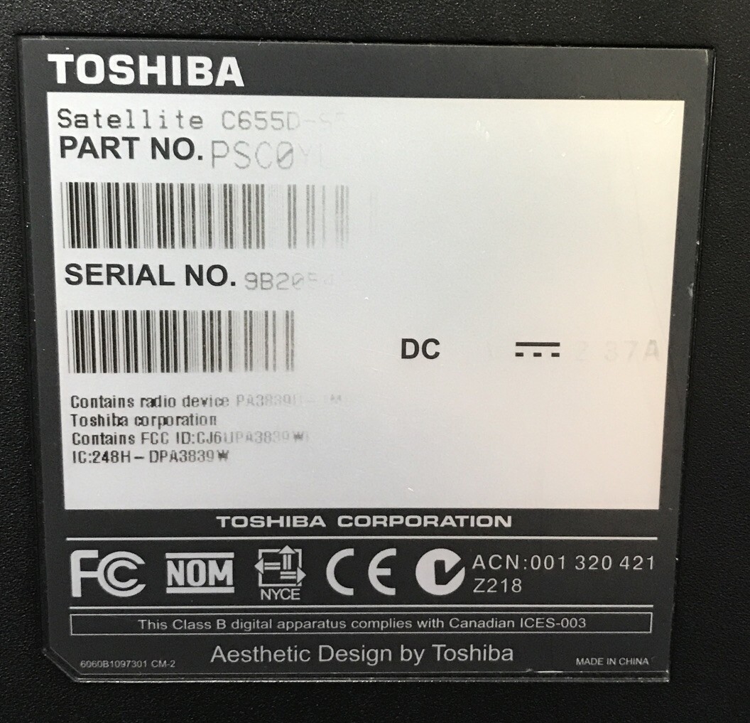*Lot of 2* FOR PARTS TOSHIBA SATELLITE C655D LAPTOP AMD E-300 3GB NO POWER CABLE
