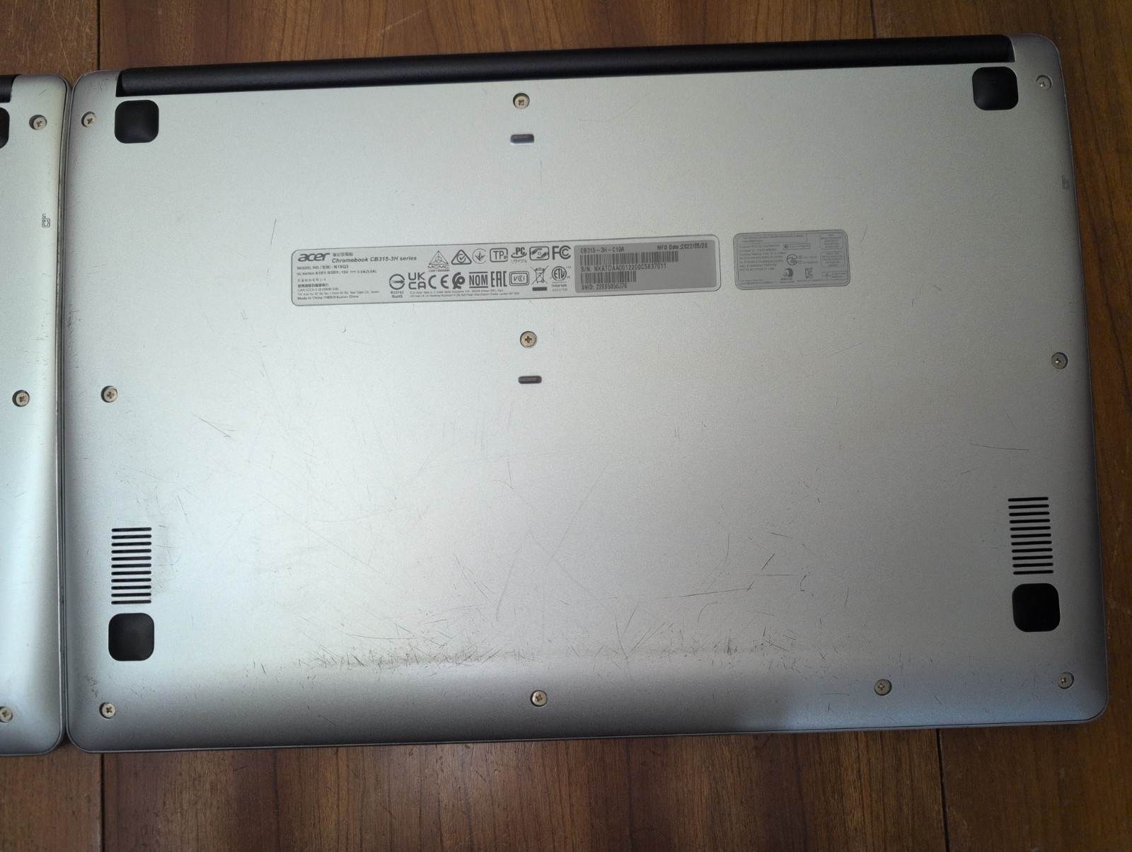 Lot Of 2 x Acer Chromebook CB315-3H- Series Model N19Q3 Broken Screens