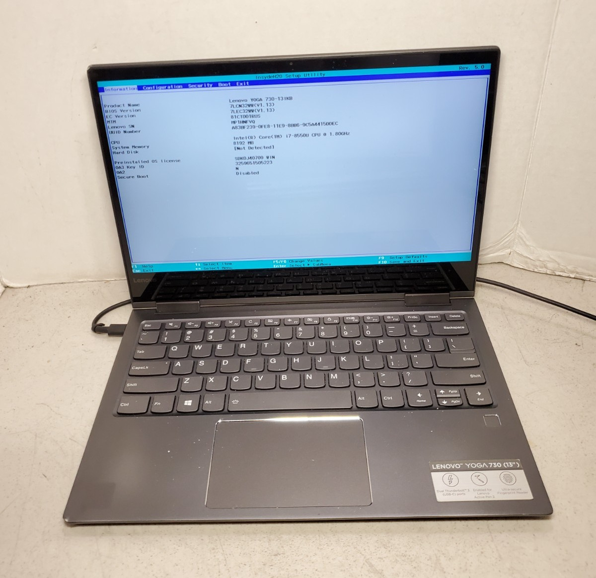 LENOVO YOGA 730-13IKB | CORE I7-8550U 8GB RAM No SSD/OS! #69