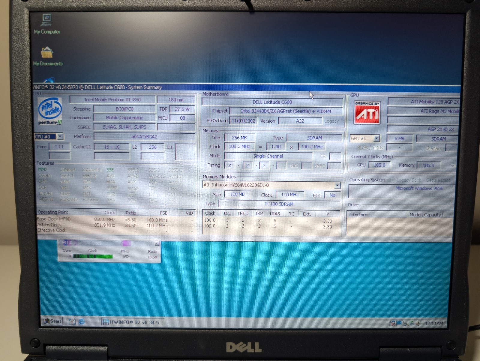 Read! DELL LATITUDE C600 | PENTIUM III 256MB RAM 20GB HDD | Windows 98 SE ATI
