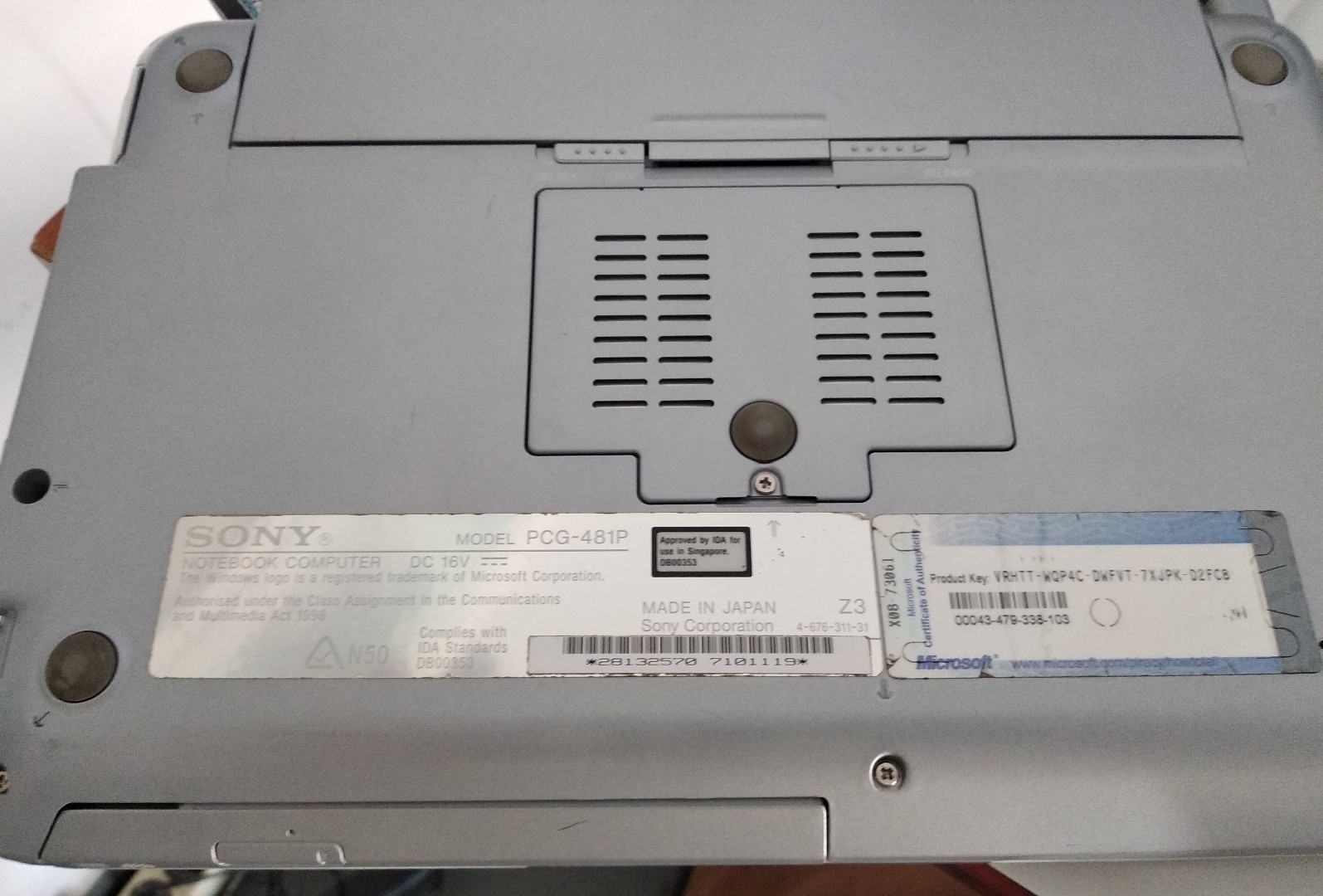 sony vaio pcg tr1 30gb 256mb real working vintage