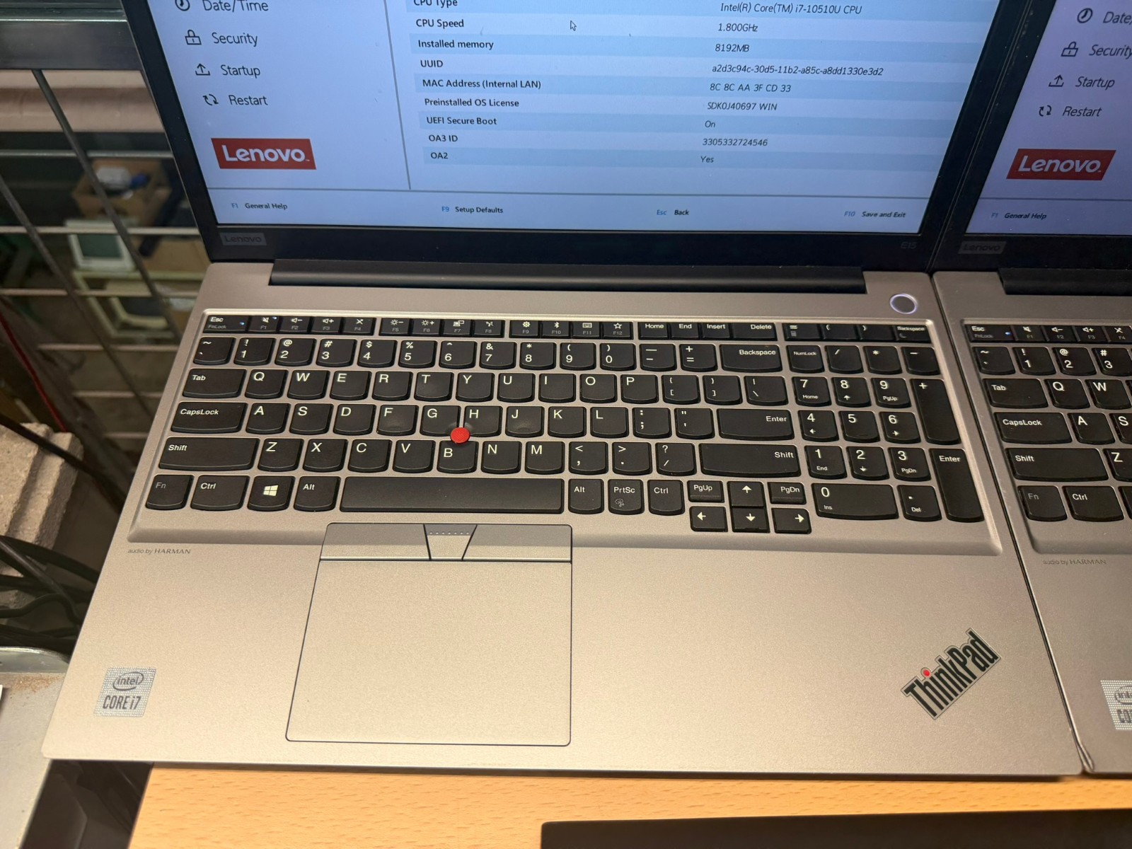 Lot (3) Lenovo ThinkPad E15 Gen1 8GB RAM NO SSD NO OS Boot to BIOS Please READ