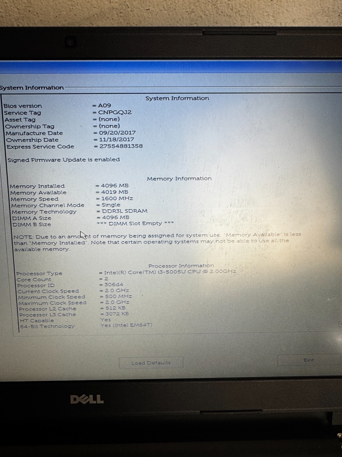 Dell Latitude 3560 Core I3-5005U Laptop For Repair #6399