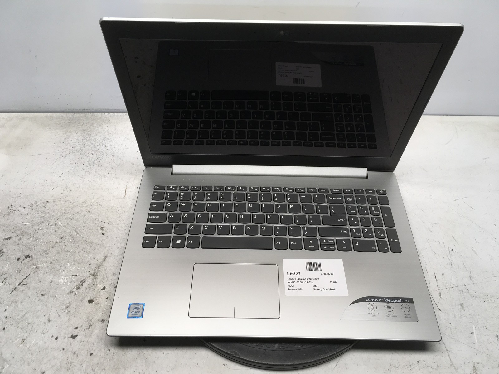 Lenovo IdeaPad 320-15IKB Touch Intel i5-8250U 1.6GHz 12 GB NO HDD No Batt