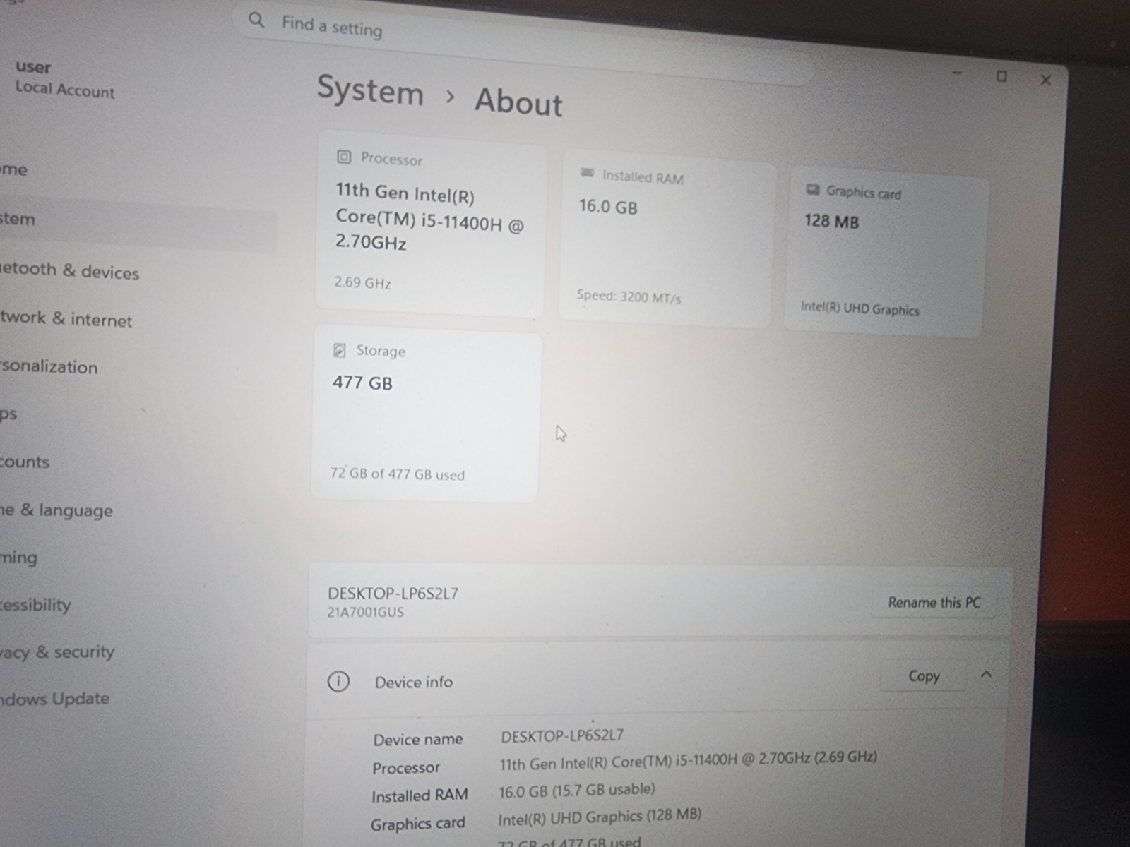 Lenovo ThinkPad T15p Gen 2 15.6″ FHD i5-11400H 2.7GHz 512GB SSD 16GB RAM W11P