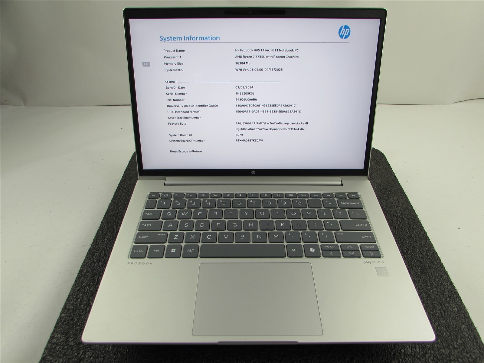 HP PROBOOK 445 (G11) AMD RYZEN 7 7735U 256GB SSD 16GB RAM AMD GPU WIN 11 PRO