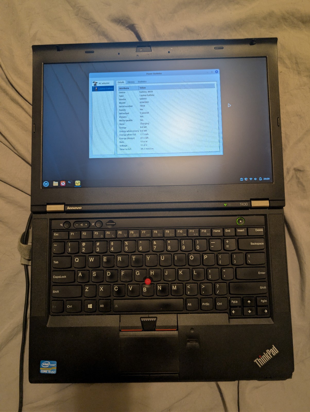 Lenovo ThinkPad T430 14in i5 3rd Gen 2.50GHz 8GB 240GB SSD Linux