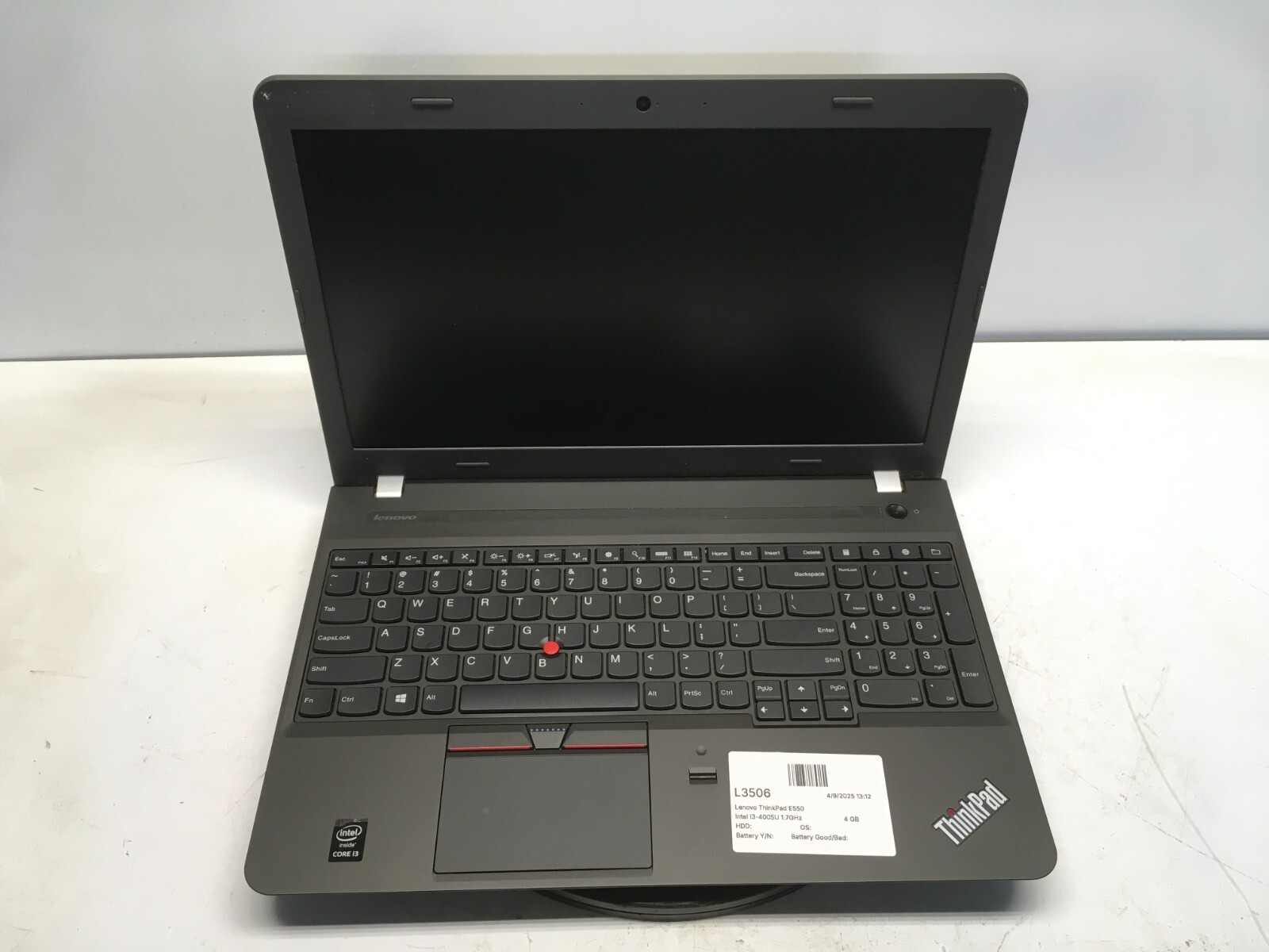 Lenovo ThinkPad E550 Intel i3-4005U 1.7GHz 4 GB NO HDD