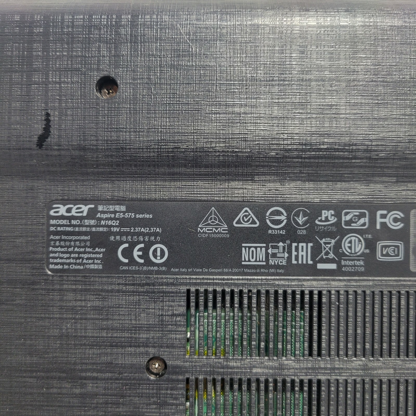 acer n16q2 ASPIRE E5-575 SERIES LAPTOP – DAMAGED- AS IS –
