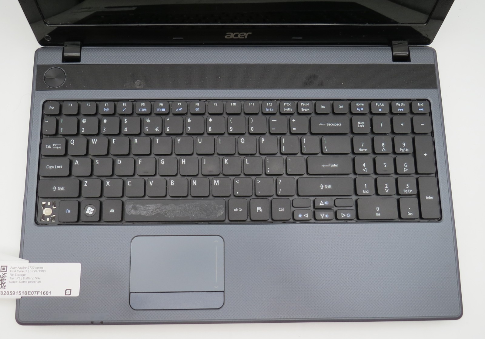 Acer Aspire 5733 | Intel Core i3 | 3GB DDR3 | No HDD/OS/AC PARTS