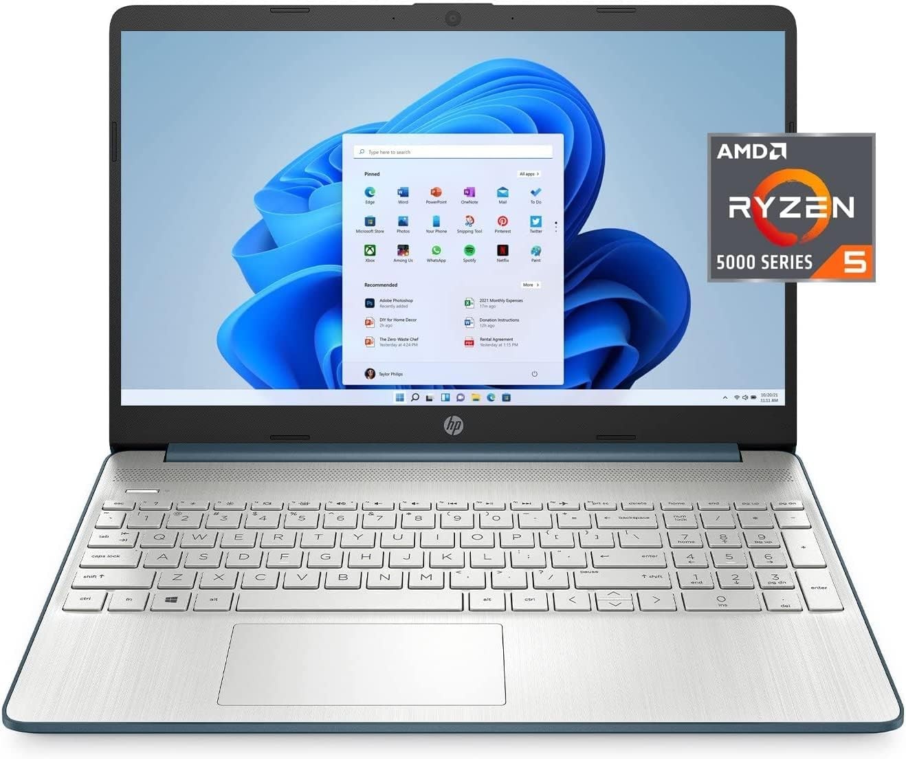 HP 15.6″ FHD Laptop AMD R5-5500U, 8GB RAM, 256GB SSD 15-ef2126wm Win11 Home