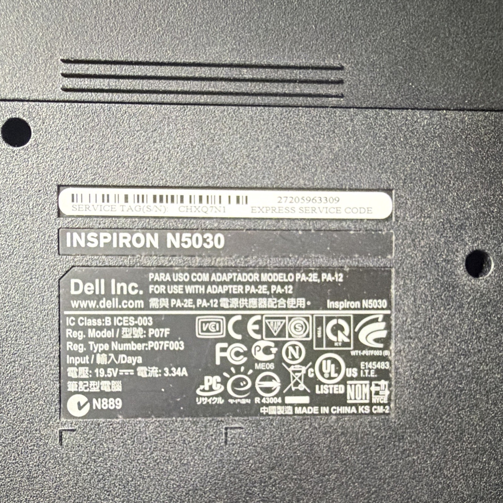 Dell Inspiron N5030 15.6in Intel Pentium 2.10GHz 4GB 500GB HDD Wi-Fi