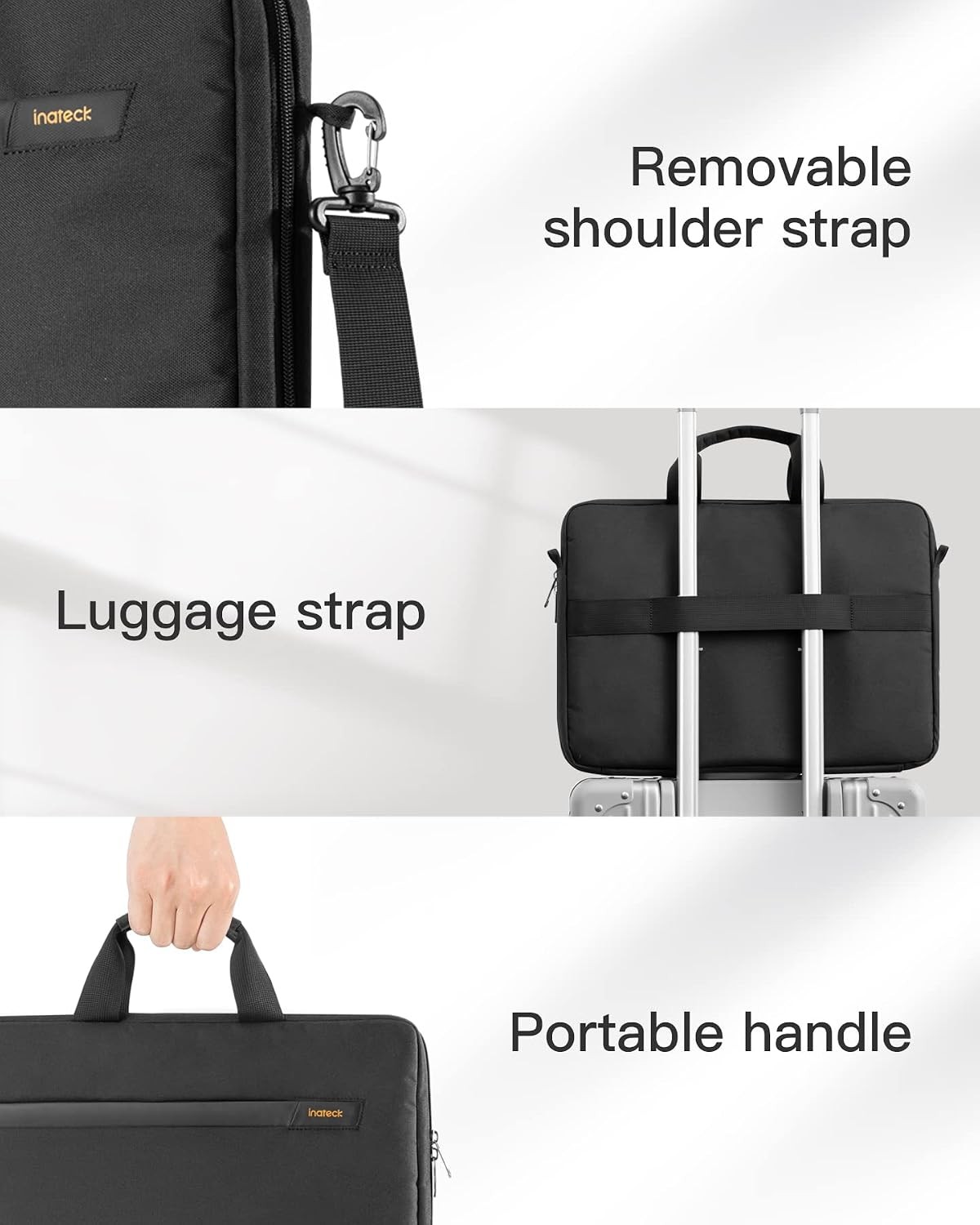 TSA Approved 15.6 Inch Laptop Bag Case for Men and Women, Includes Trolley Strap