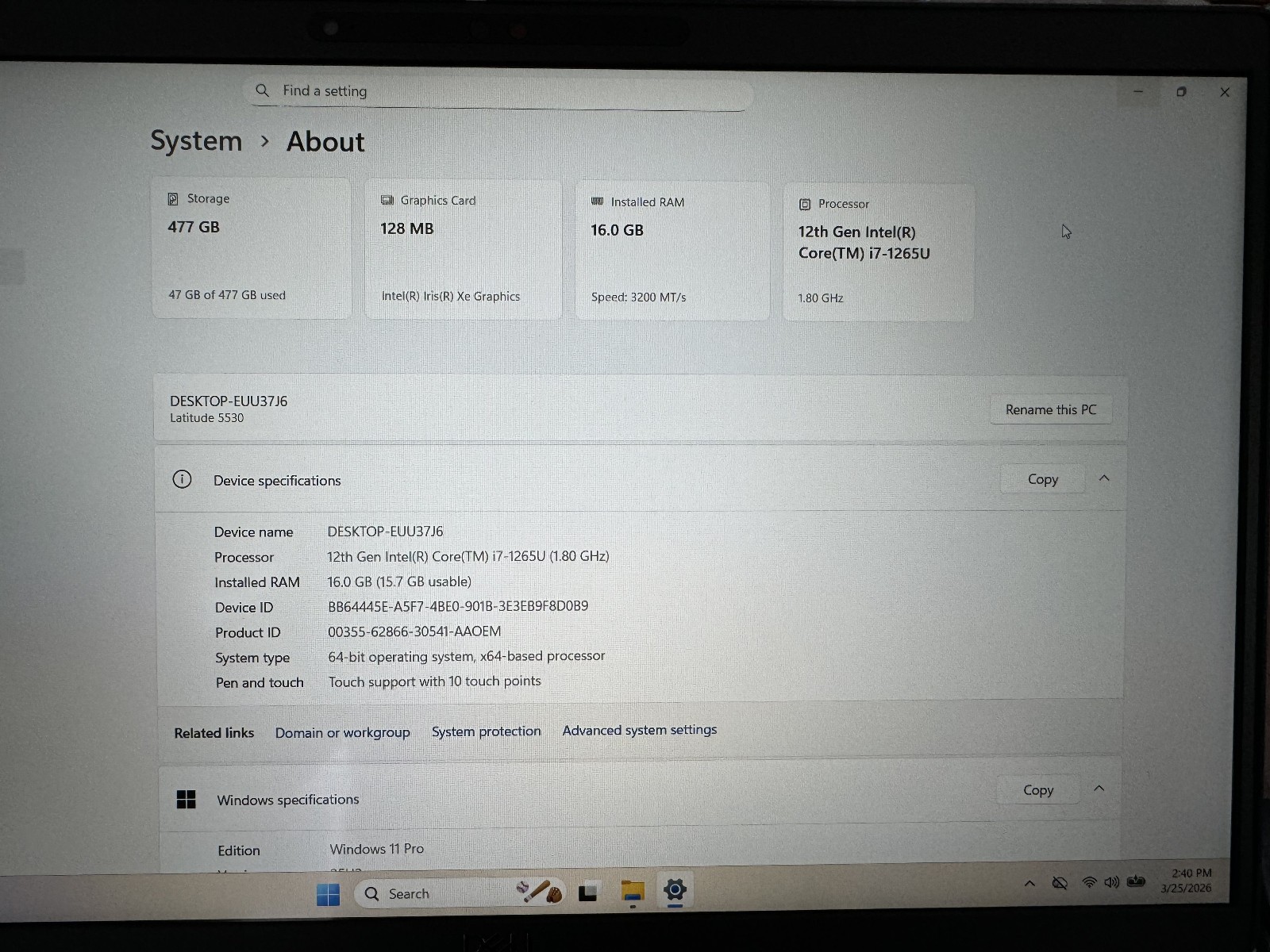Dell Latitude 5330 Laptop (2022) | i7 4.8 GHz, 15″, 16GB, 512GB, Win 11 Pro