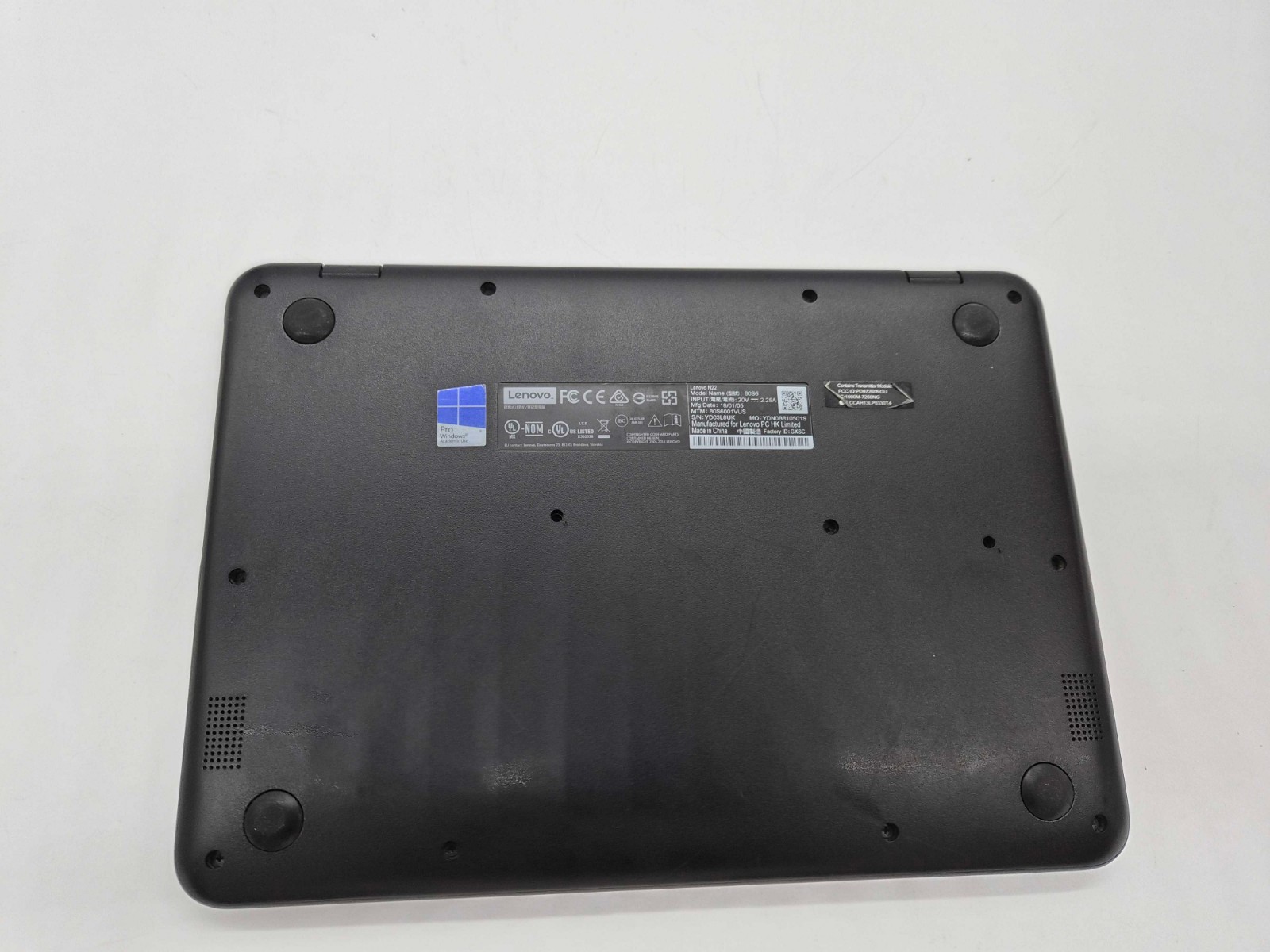 LENOVO N22/ 4GB RAM / INTEL CELERON N3050@ 1.60GHZ / 64 HDD / W10 / WORN KEYS,