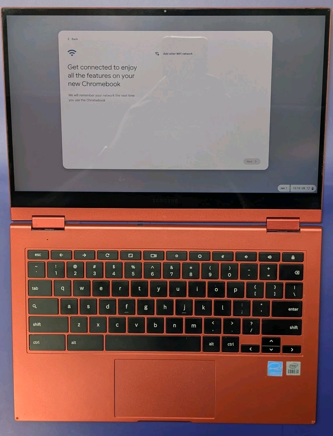 Samsung Galaxy( QLED) Chromebook 2- 13.3″ Touch Intel Core i3 8GB 128GB Red READ