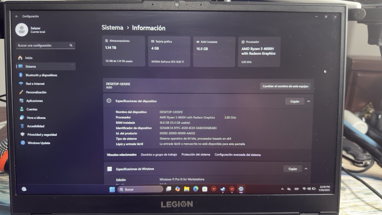 Lenovo Legion 5 15ARH05 Used In Good Condition