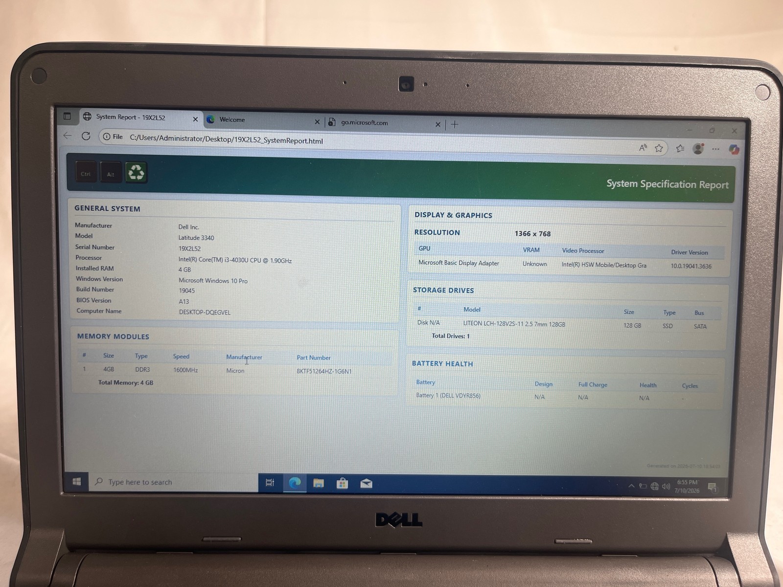 Dell Latitude 3340 i3-4030U 4GB 128GB SSD 13.3″