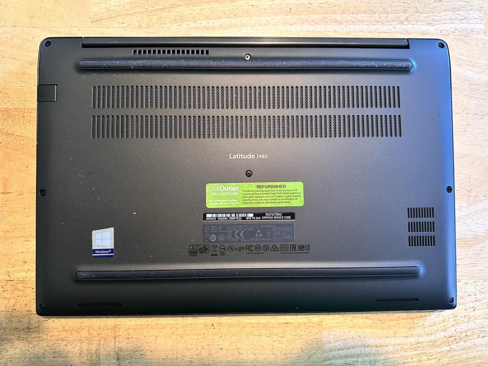 Dell Latitude 7480 i5-7300U 128GB SSD 8GB FHD W10P CMRA BKLT PARTS ONLY READ