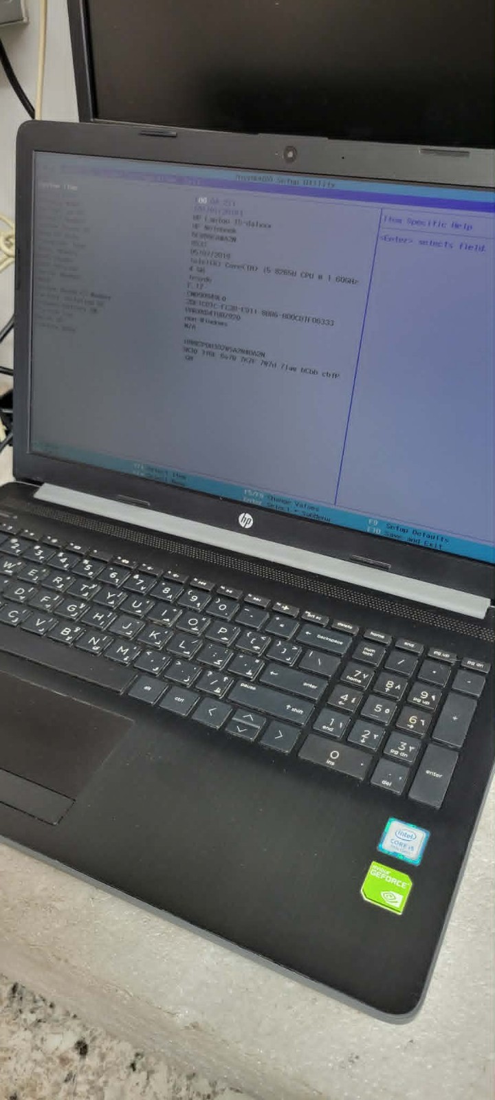 HP 15-da1xxx NoteBook 15.6″ i5-8265U 1.60 GHz 4 GB RAM No SSD/OS – Arabic KB