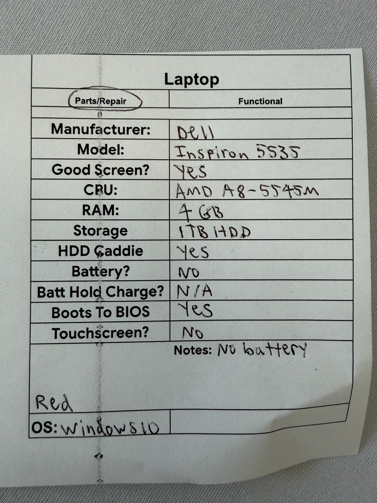 Dell Inspiron 5535 Laptop – Good Screen – AMD A8-5545M – Read Des