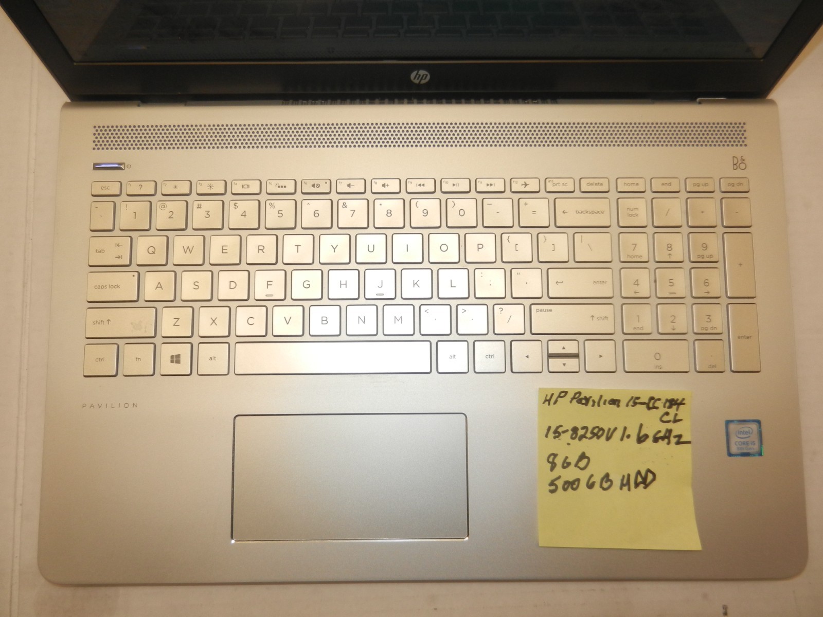 HP PAVILLION 15-CC184CL 15.6 i5-8250U@1.6GHz 8GB RAM 500GB HDD WINDOWS 10