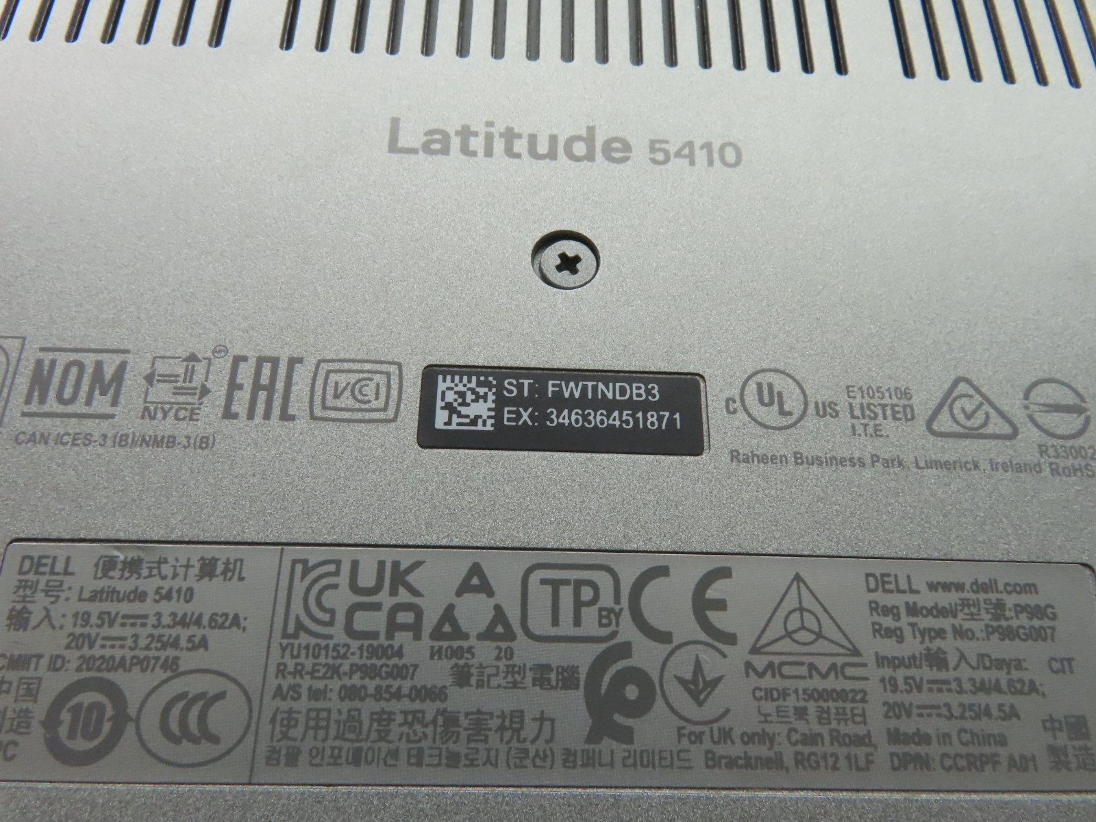 Dell Latitude 5410 14″ Intel Core i7-10610U 1.8GHz 32GB RAM 512GB SSD
