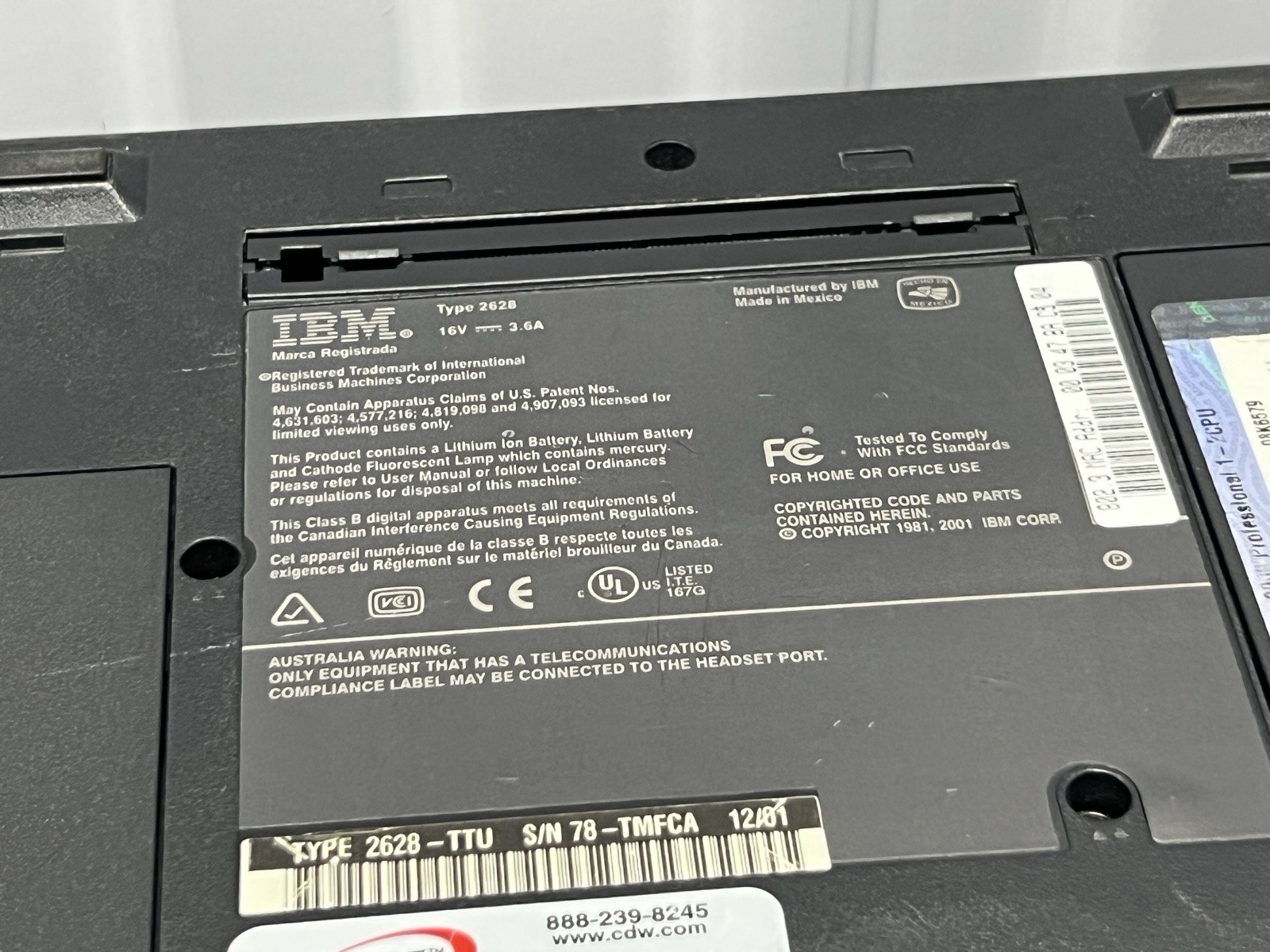 IBM ThinkPad A22M 15″ Laptop Intel Pentium III 256mb 40GB HDD Working