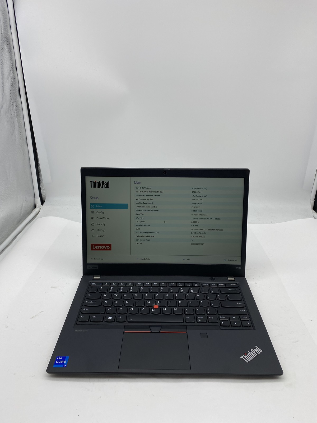 Lenovo ThinkPad P14S Gen 2 Laptop Intel Core i7 1165G7 2.8GHz 8GB RAM – No HDD