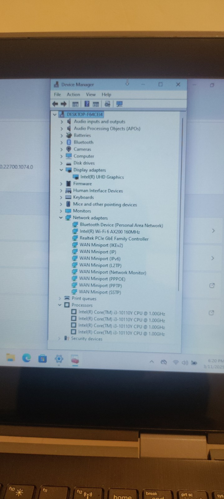 HP ProBook X360 11 G6 EE 2 in 1 Laptop/Tablet intel i3-10110Y 8 GB RAM 256GB M.2