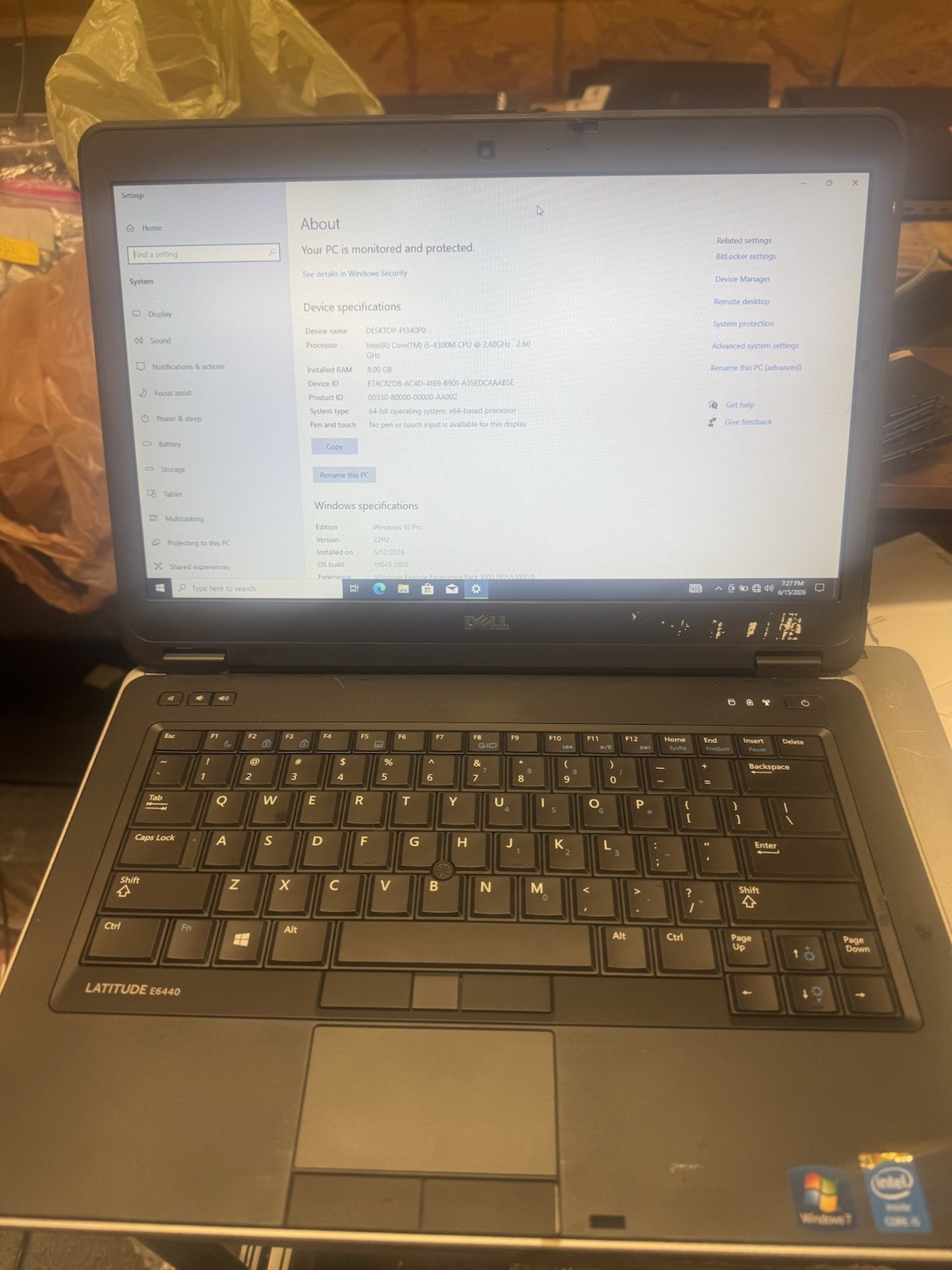 Dell Latitude E6440 14″ i5-4300M 8GB 160GB HDD Win 10 Pro Webcam