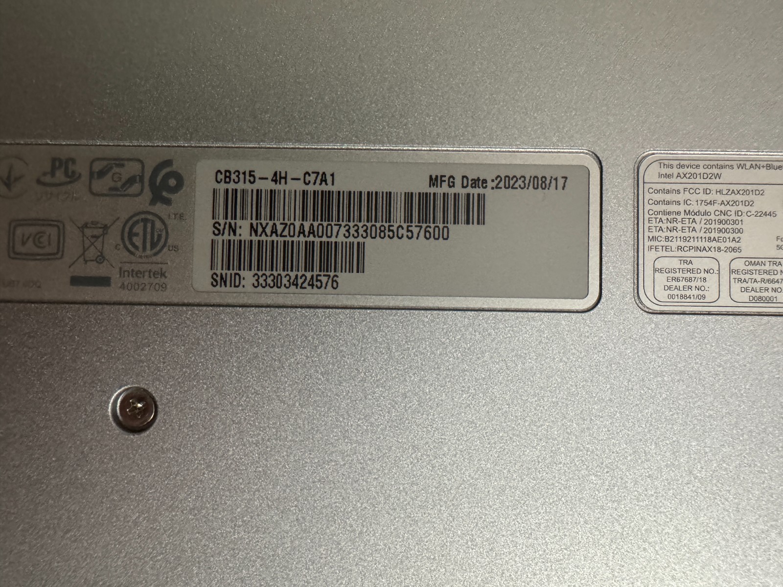 Acer Chromebook 315 15.6″ FHD Celeron N4500 4GB 64GB Chrome OS