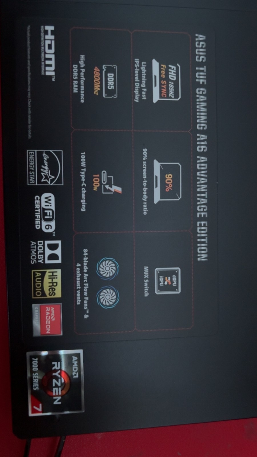 ASUS TUF A16 ADVANTAGE EDITION GAMING LAPTOP